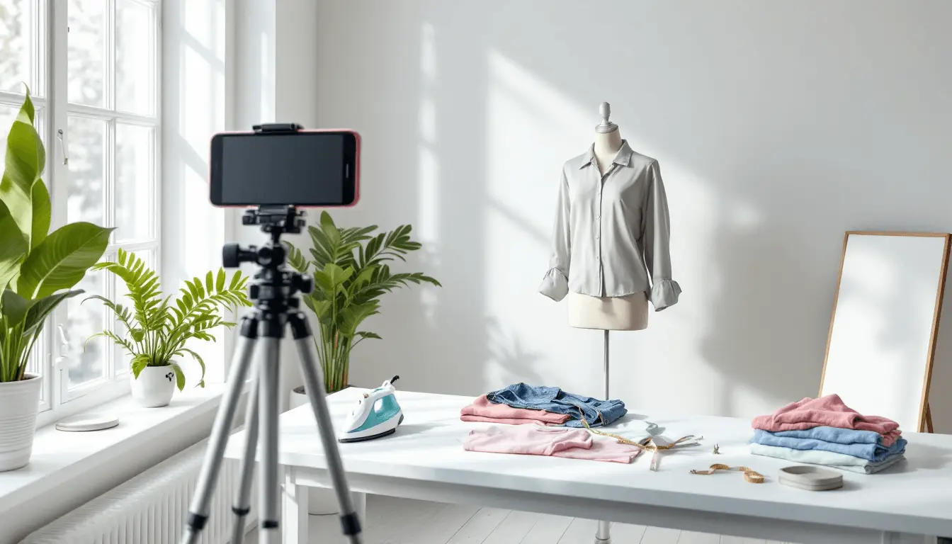 how to start online clothing business on instagram: flat lay clothing images with consistent background and spacing