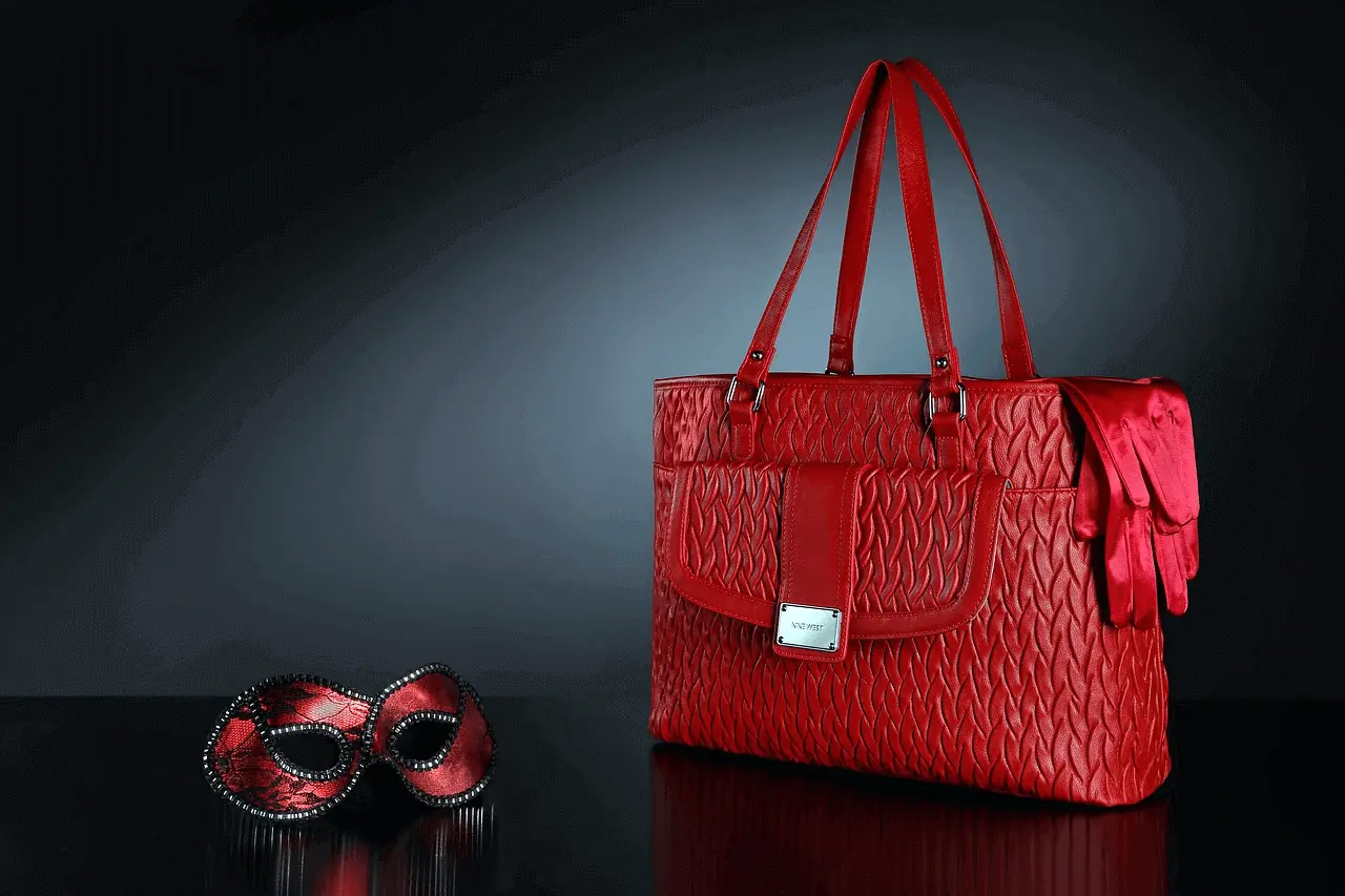 Red leather bag - product photo for eBay